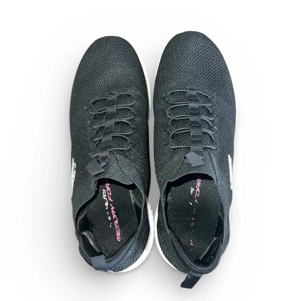 Skechers Women’s Black Knit Sneakers Size 10 EU 40 – Gently Used - Picture 3 of 6
